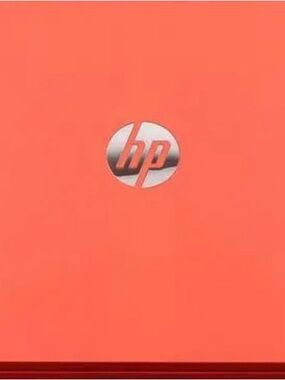 HP Coral Orange Laptop Cover with Silver Logo